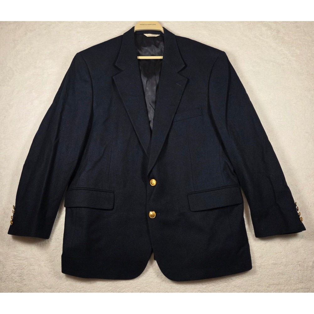 Polo University Club by Ralph Lauren Mens Wool Navy Blazer Gold Buttons SZ 42